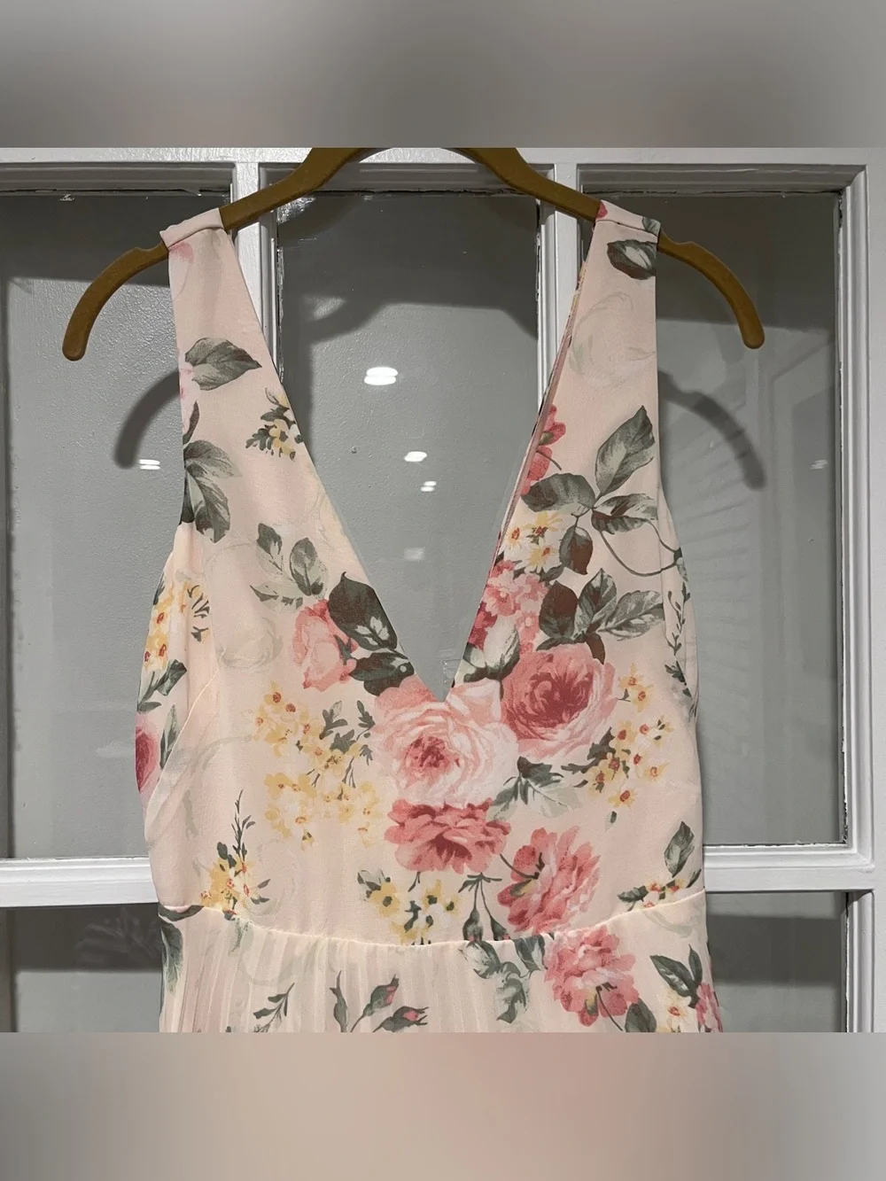 NWOT Abercrombie Pastel Floral Pleated Chiffon Maxi Sleeveless Dress Sz XS Tall